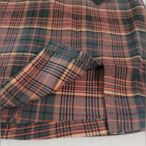 Girls' Plaid Notch-Front Skirt - Art Class Coral Plaid - Size L - Picture 3 of 5